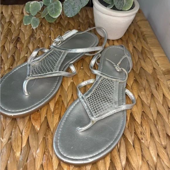 Cole Haan Silver Leather Sandals - Picture 15 of 16